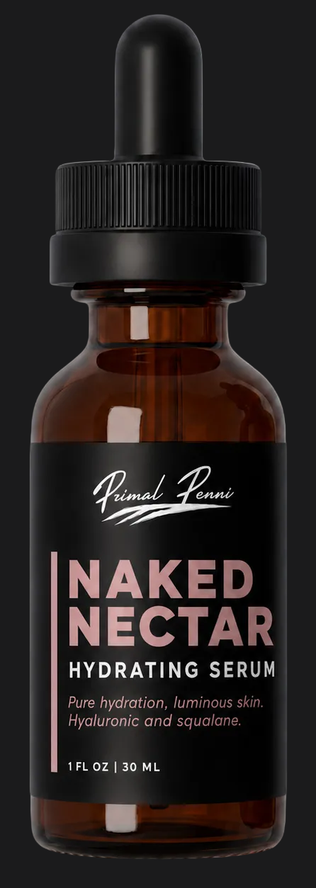 Two bottles of Naked Nectar Hydrating Serum with droppers on a white background